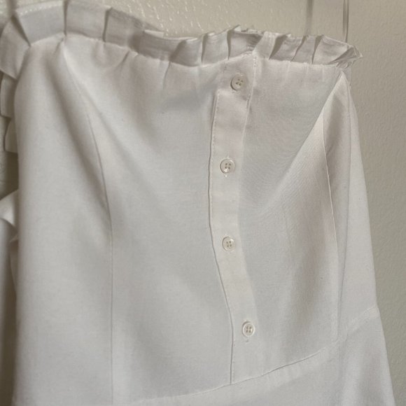 English Factory White Strapless Bow Sleeve Tie Mini Dress Size - XS - Picture 5 of 11